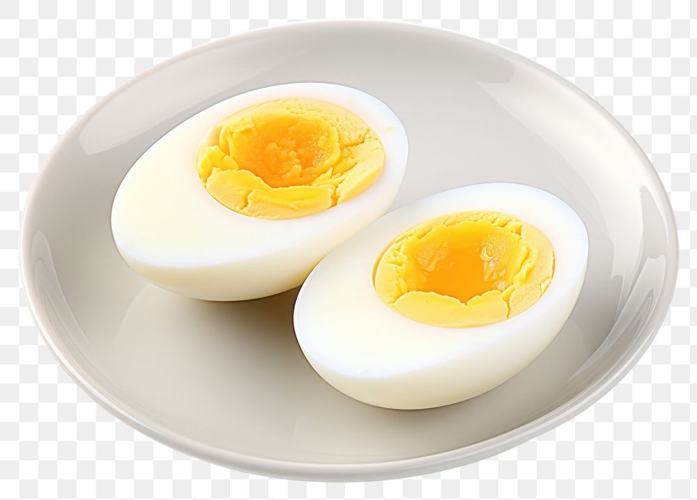 PNG Boiled eggs food plate breakfast. AI generated Image by rawpixel.