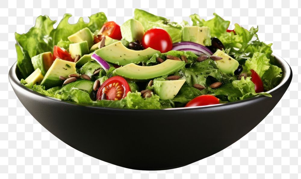PNG  Salad bowl food vegetable freshness. AI generated Image by rawpixel.