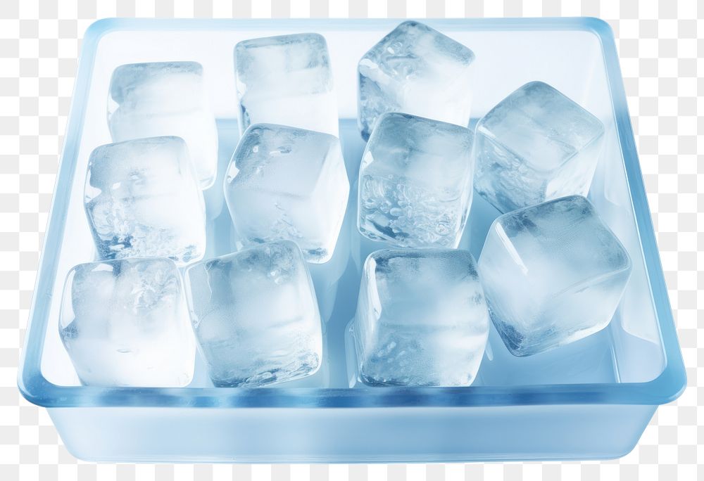 PNG  Ice cubes tray white background refreshment. AI generated Image by rawpixel.