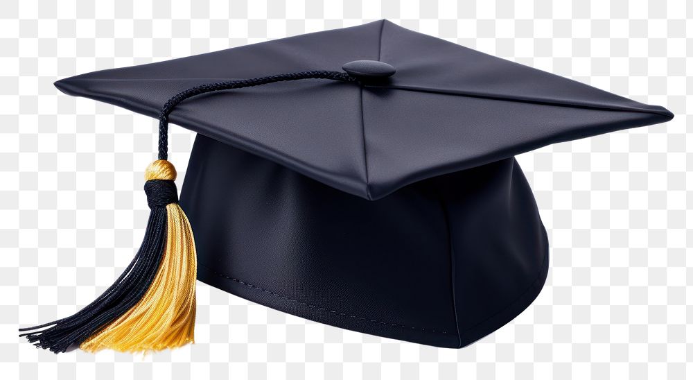 PNG  Graduation cap white background intelligence certificate. AI generated Image by rawpixel.