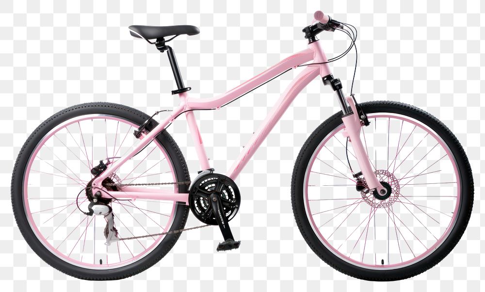 PNG  Pink mountain bike bicycle vehicle wheel. AI generated Image by rawpixel.