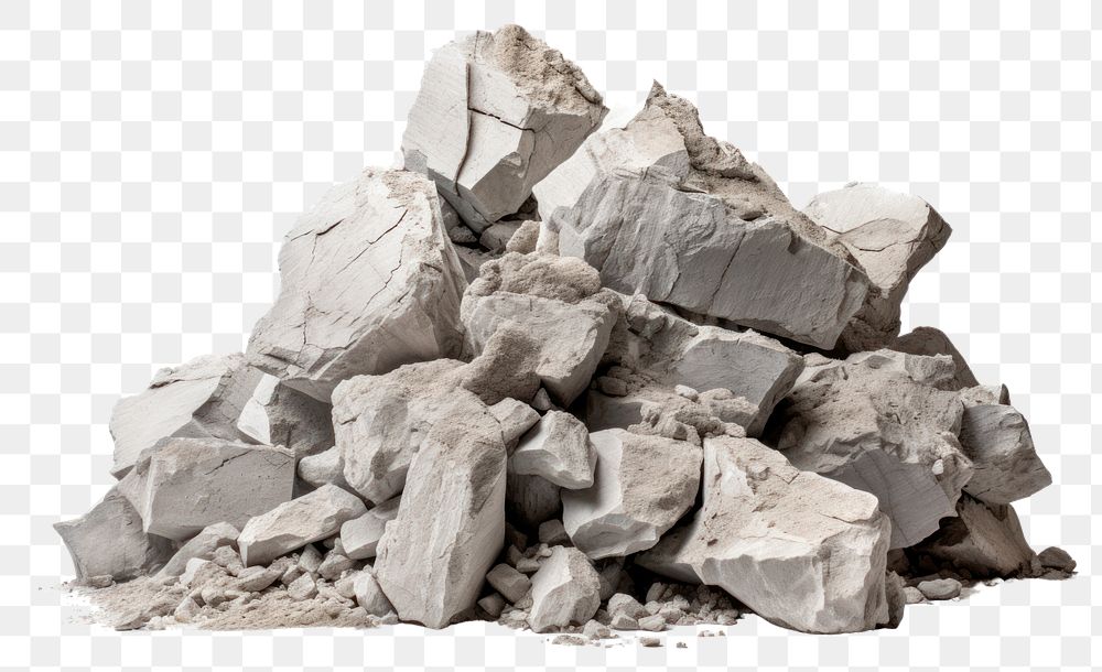 PNG  Pile of broken concrete mineral rubble rock. AI generated Image by rawpixel.