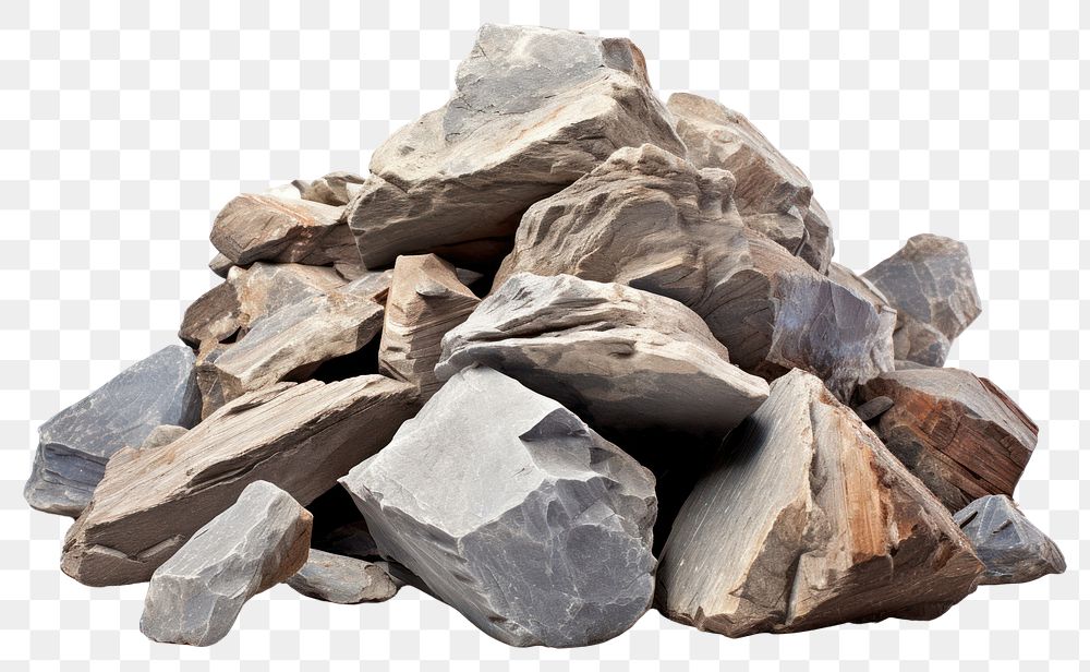 PNG  Pile of broken stone mineral rubble rock. AI generated Image by rawpixel.