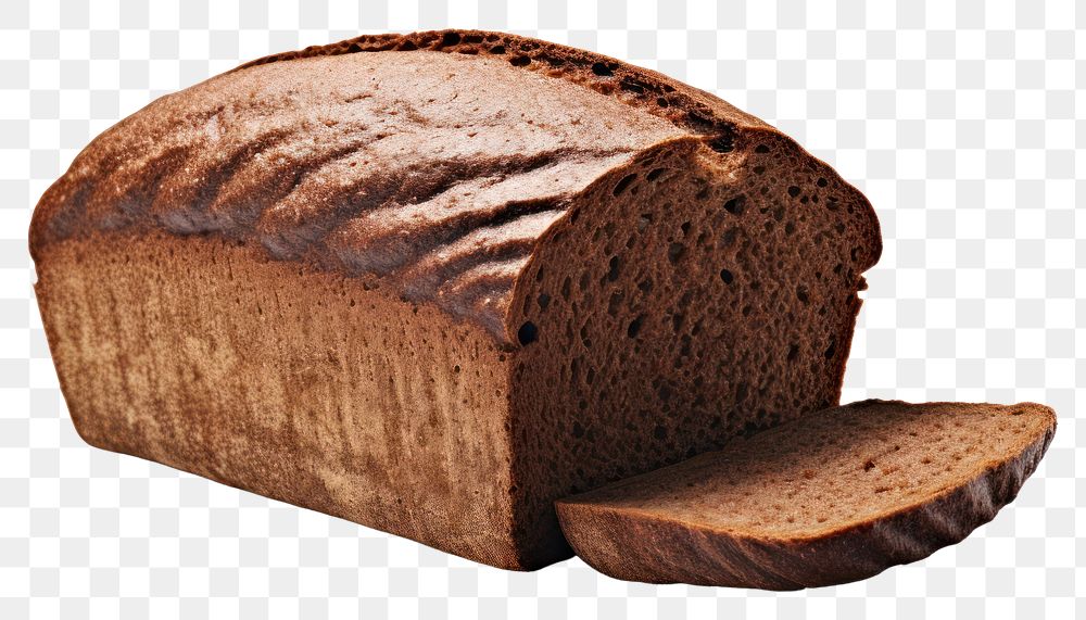 PNG  Pumpernickel loaf bread food white background. AI generated Image by rawpixel.