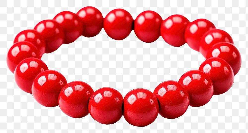 PNG Red beads bracelet jewelry white background accessories. AI generated Image by rawpixel.