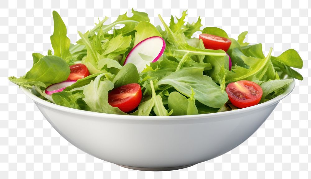 PNG  Salad bowl food vegetable arugula. AI generated Image by rawpixel.