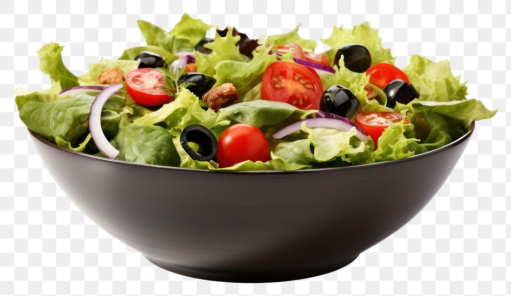 PNG  Salad bowl food vegetable lettuce. AI generated Image by rawpixel.