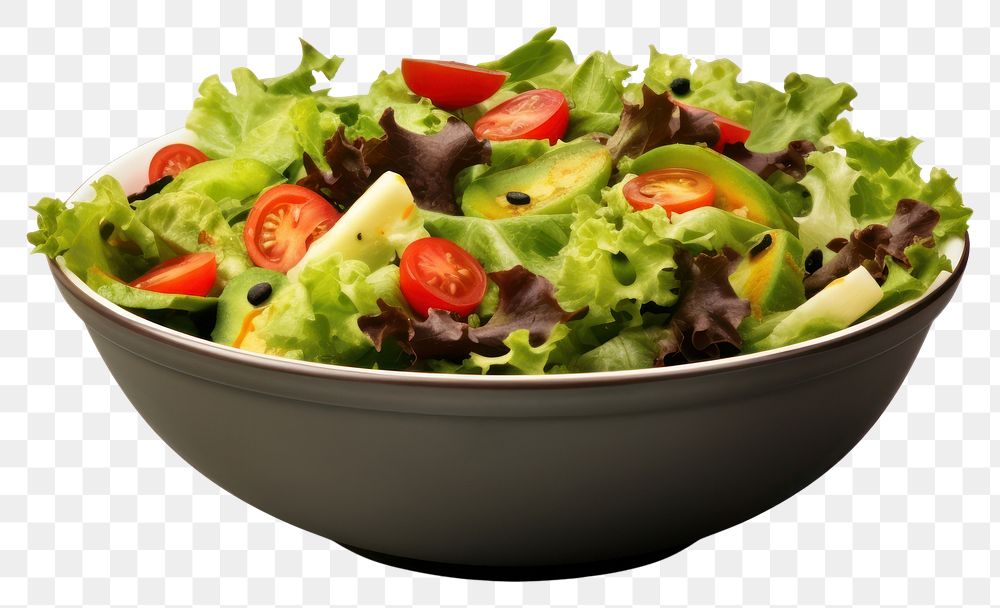 PNG  Salad bowl food vegetable lettuce. AI generated Image by rawpixel.