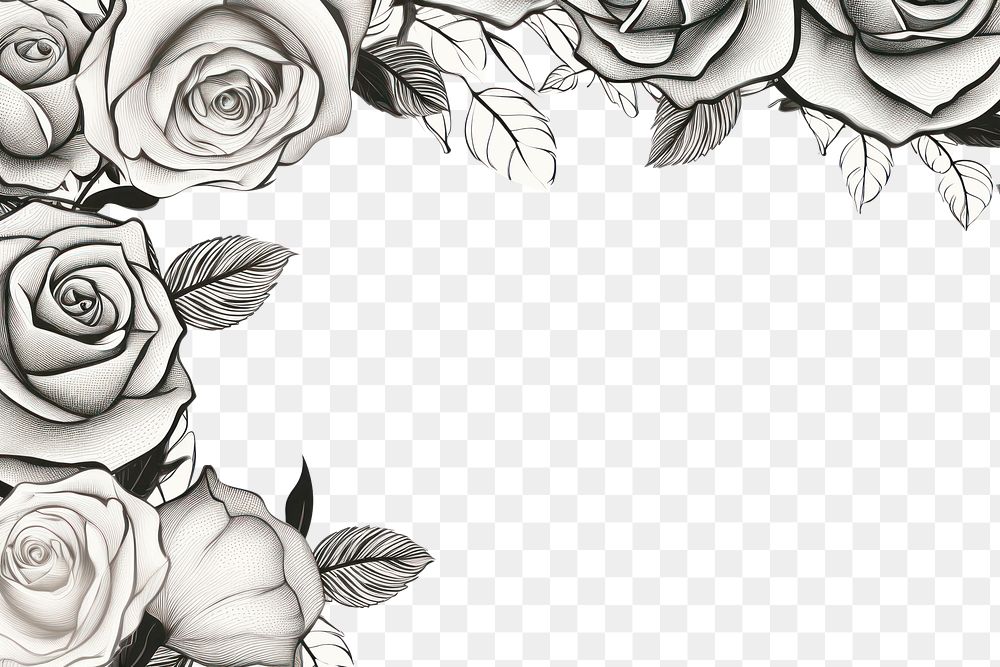 PNG Rose backgrounds pattern drawing. AI generated Image by rawpixel.
