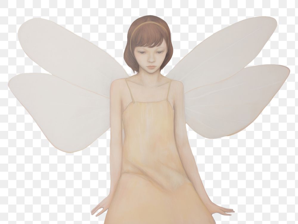PNG  Little fairy art painting angel. AI generated Image by rawpixel.