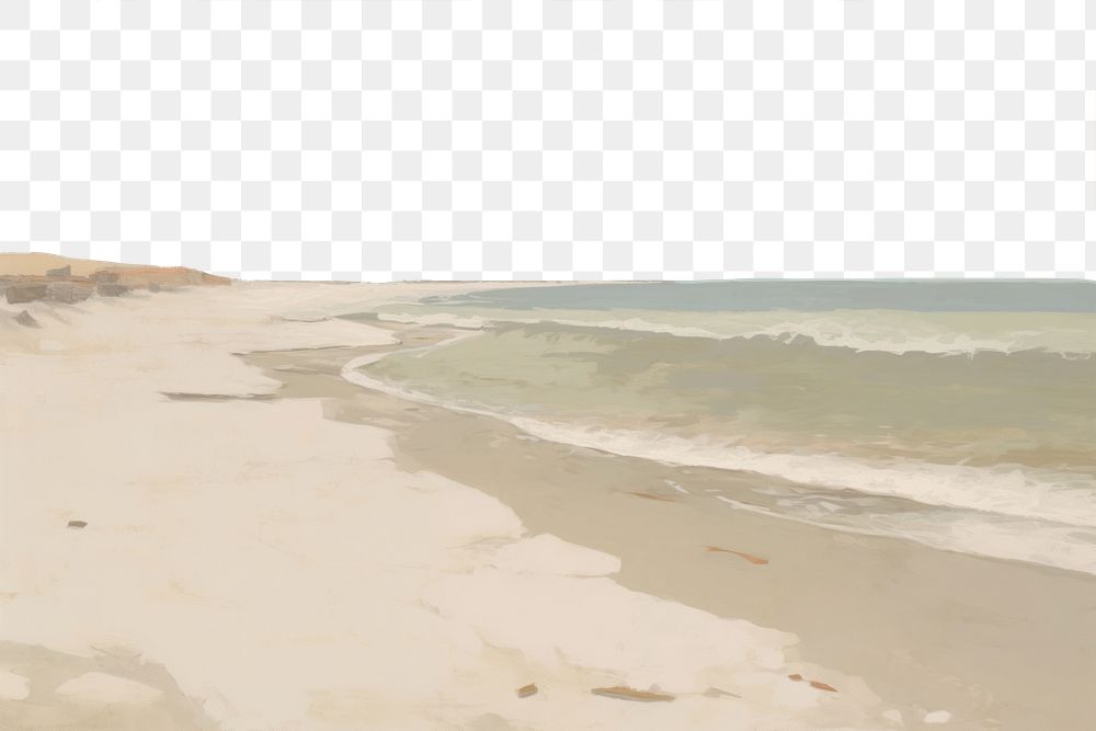PNG  Summer beach painting outdoors horizon. AI generated Image by rawpixel.