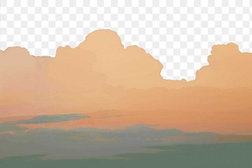 PNG  White cloud on sunset sky backgrounds abstract painting. AI generated Image by rawpixel.
