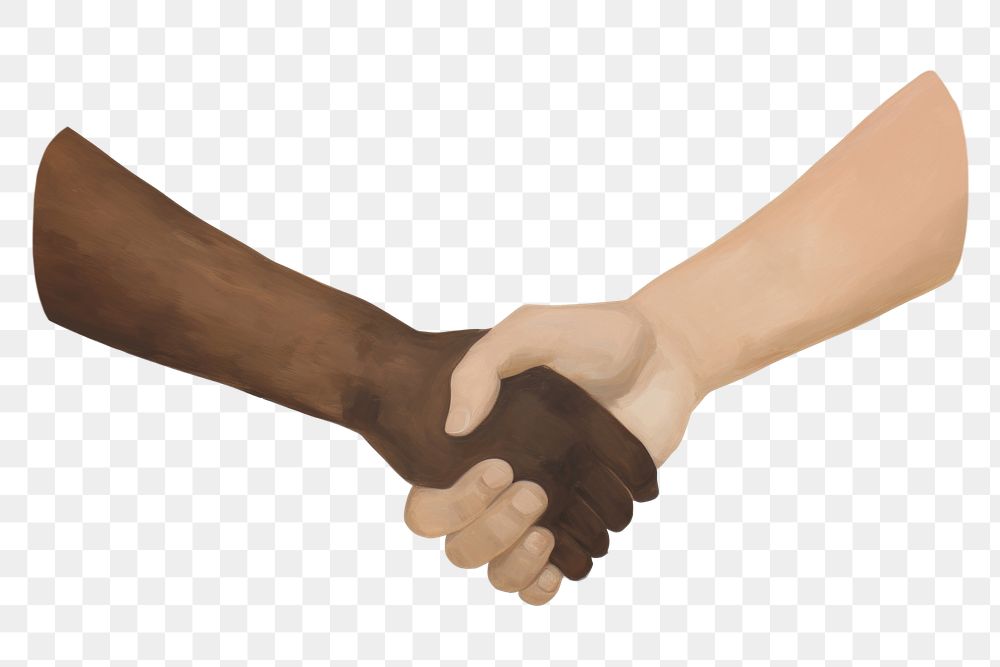 PNG  Handshake art togetherness agreement. AI generated Image by rawpixel.