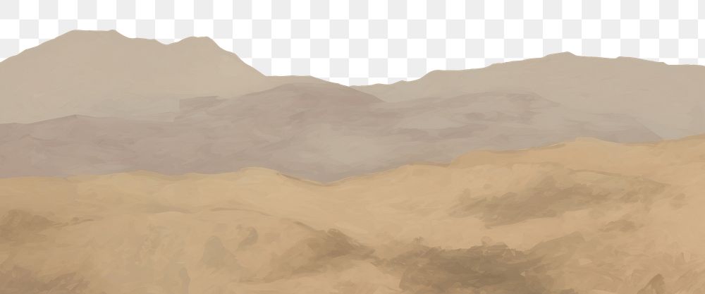PNG  Twilight view painting backgrounds mountain. AI generated Image by rawpixel.