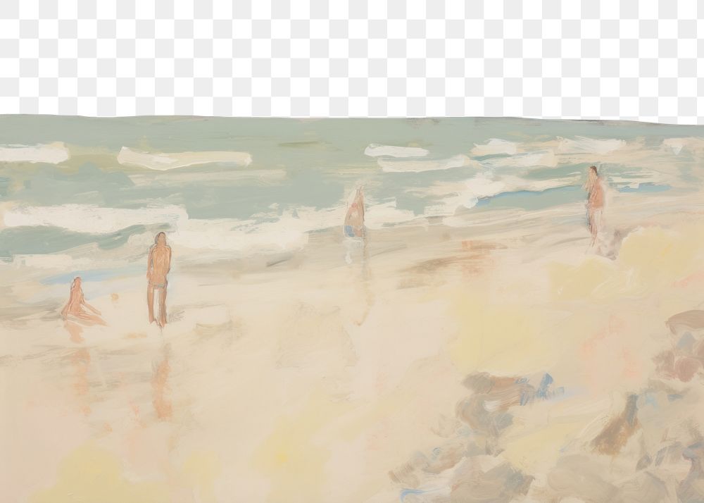 PNG  Summer beach painting outdoors nature. AI generated Image by rawpixel.