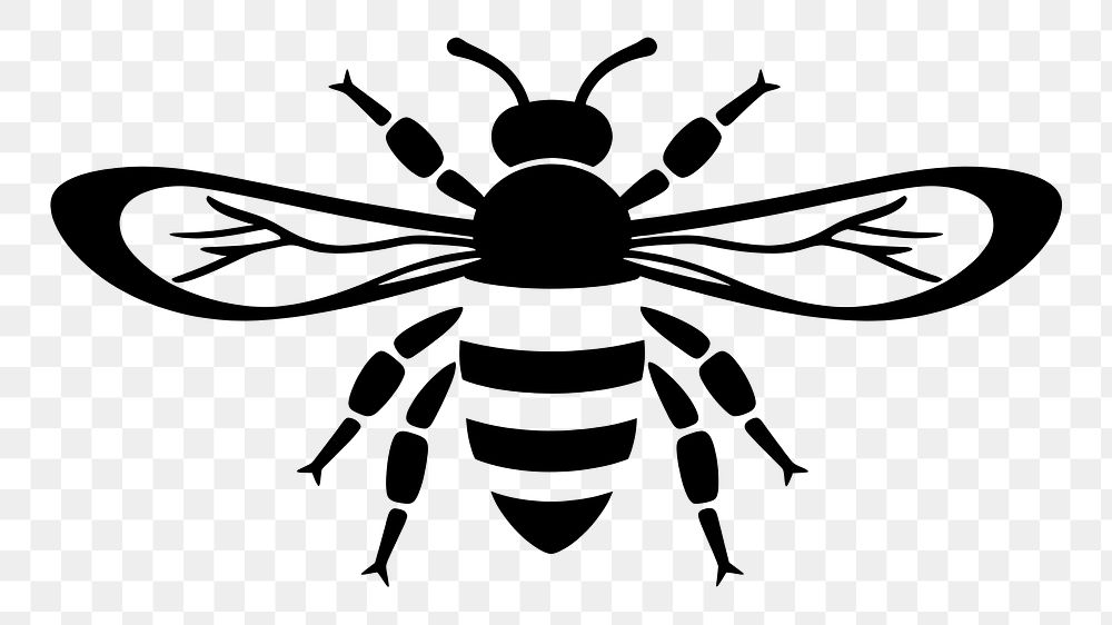 PNG Bee stencil insect animal. AI generated Image by rawpixel.