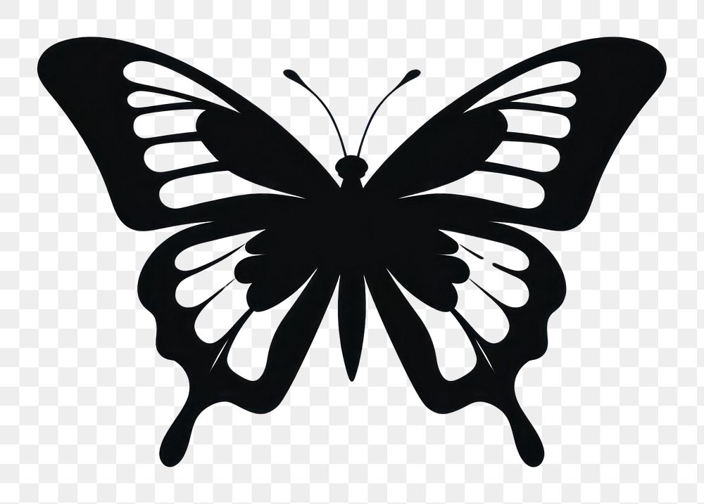 PNG Butterfly stencil white white background. AI generated Image by rawpixel.