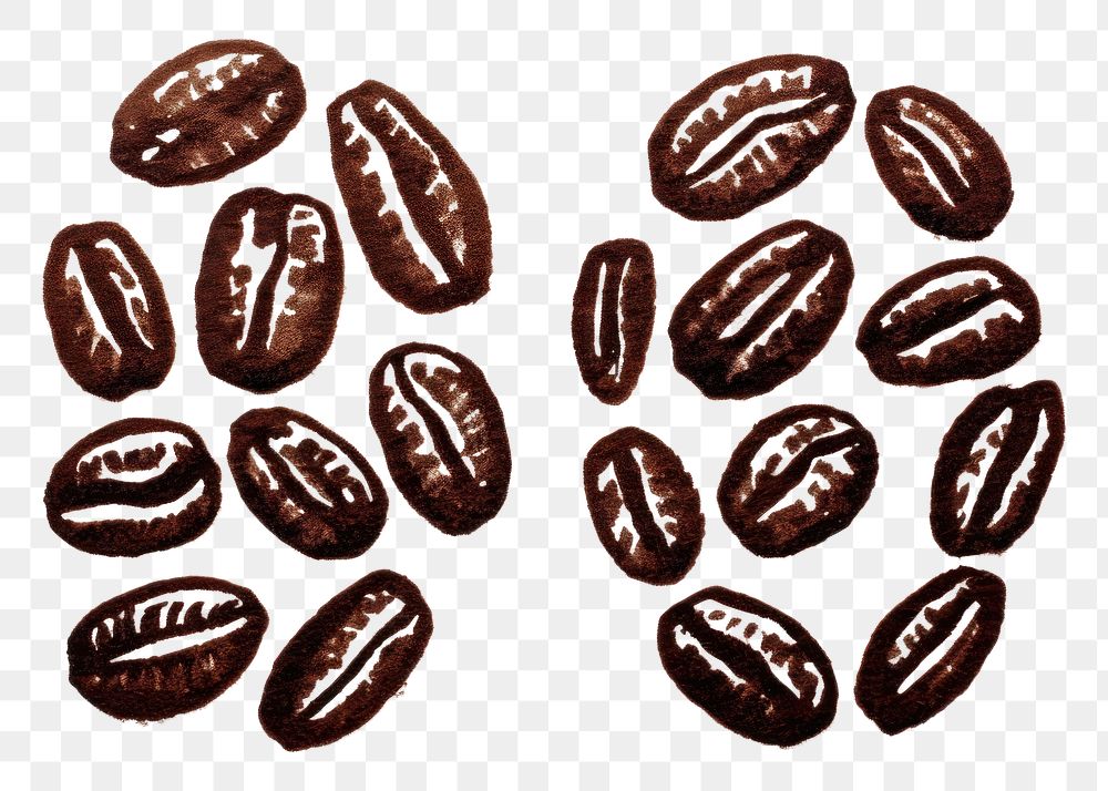 PNG Coffee beans white background chocolate freshness. AI generated Image by rawpixel.