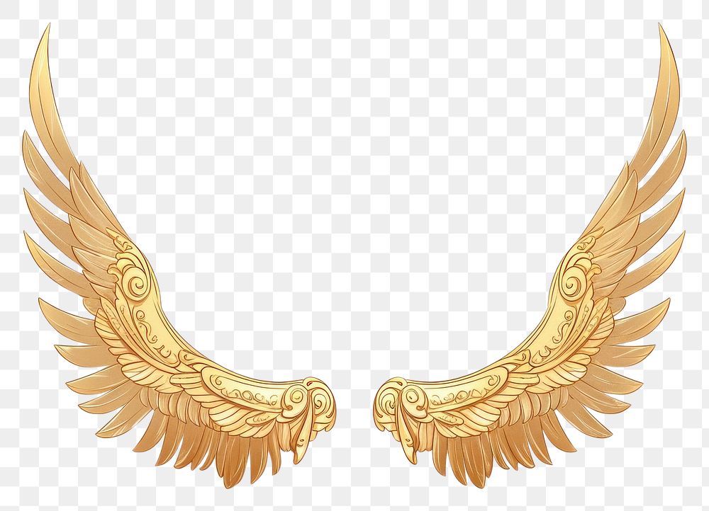 PNG Wing gold white background accessories. AI generated Image by rawpixel.