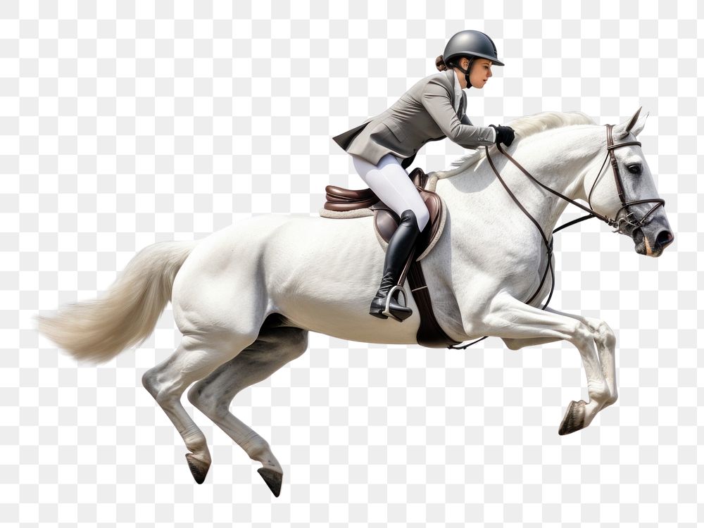 PNG Horserider riding the horse jumping recreation animal mammal. AI generated Image by rawpixel.