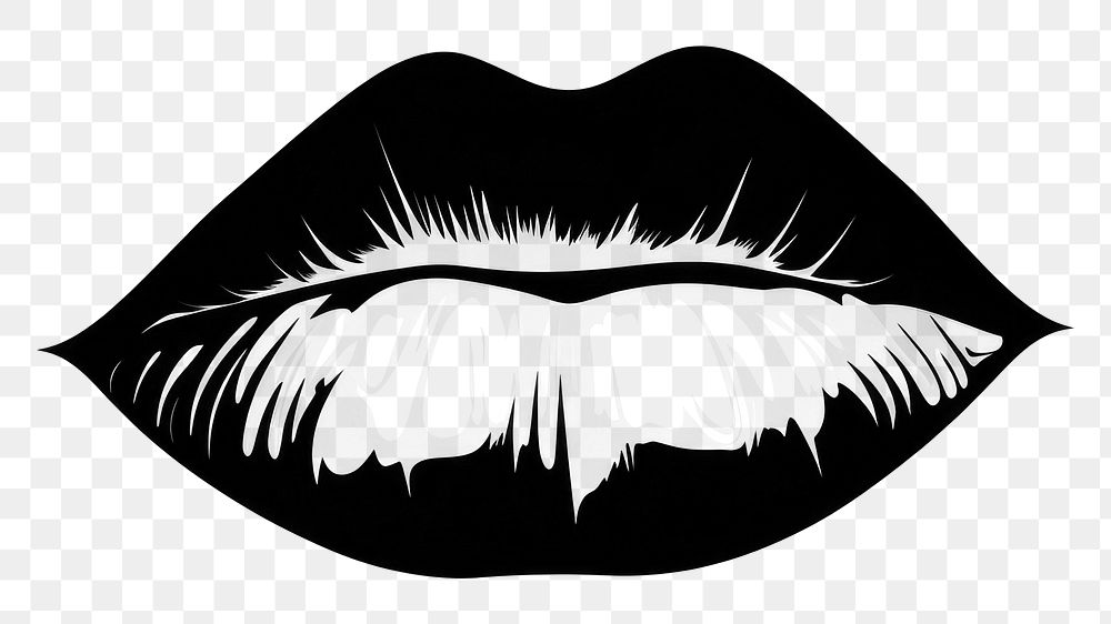 PNG Lips stencil white white background. AI generated Image by rawpixel.