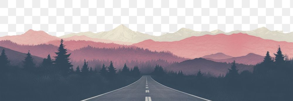 PNG Road side view landscapes mountain outdoors highway. AI generated Image by rawpixel.