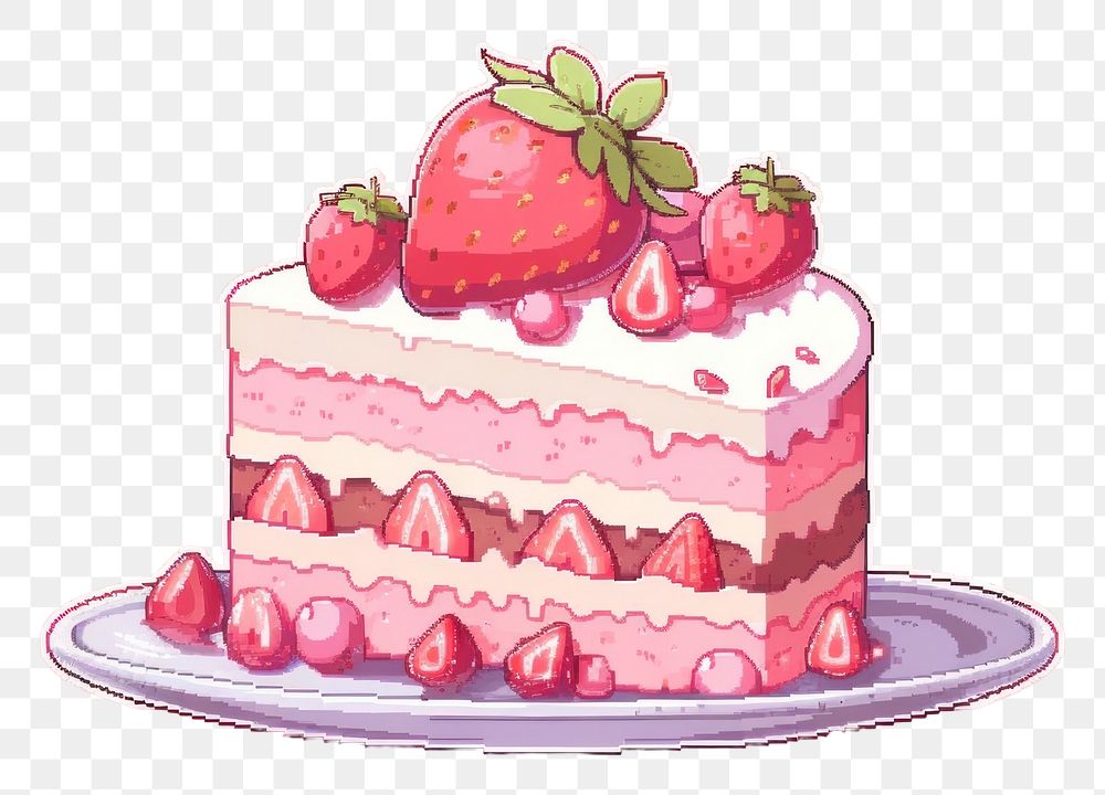 PNG Mousse cake strawberry dessert fruit. AI generated Image by rawpixel.