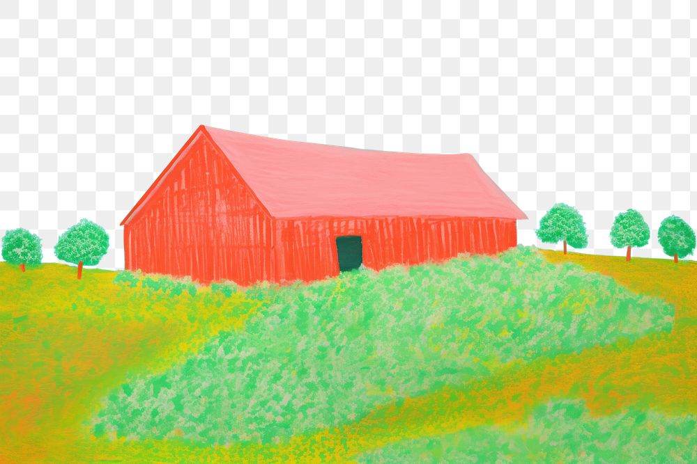 PNG Red barn farm architecture building. AI generated Image by rawpixel.