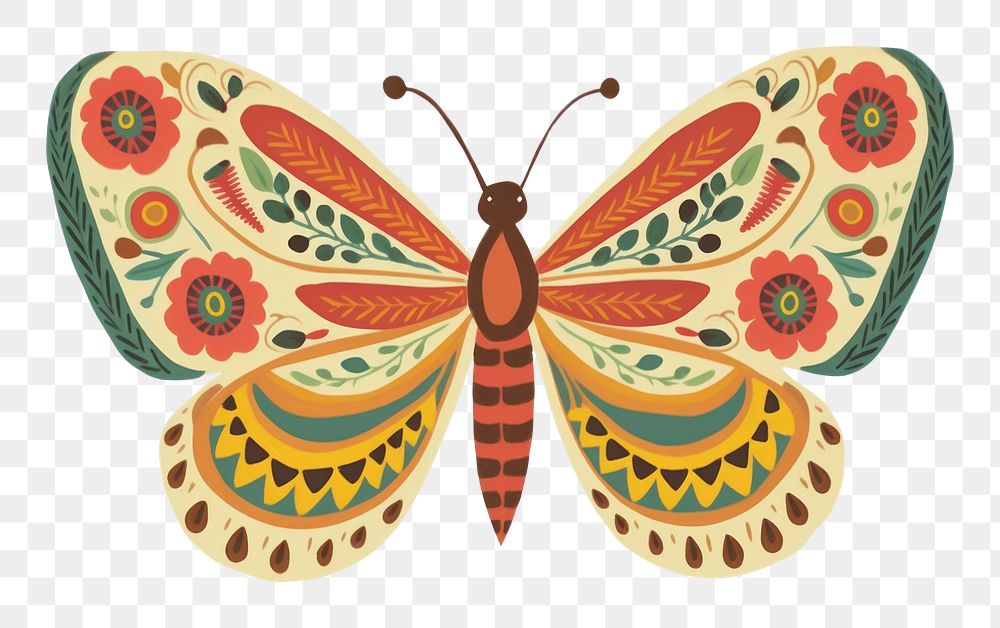 PNG Monarch butterfly art pattern insect. AI generated Image by rawpixel.