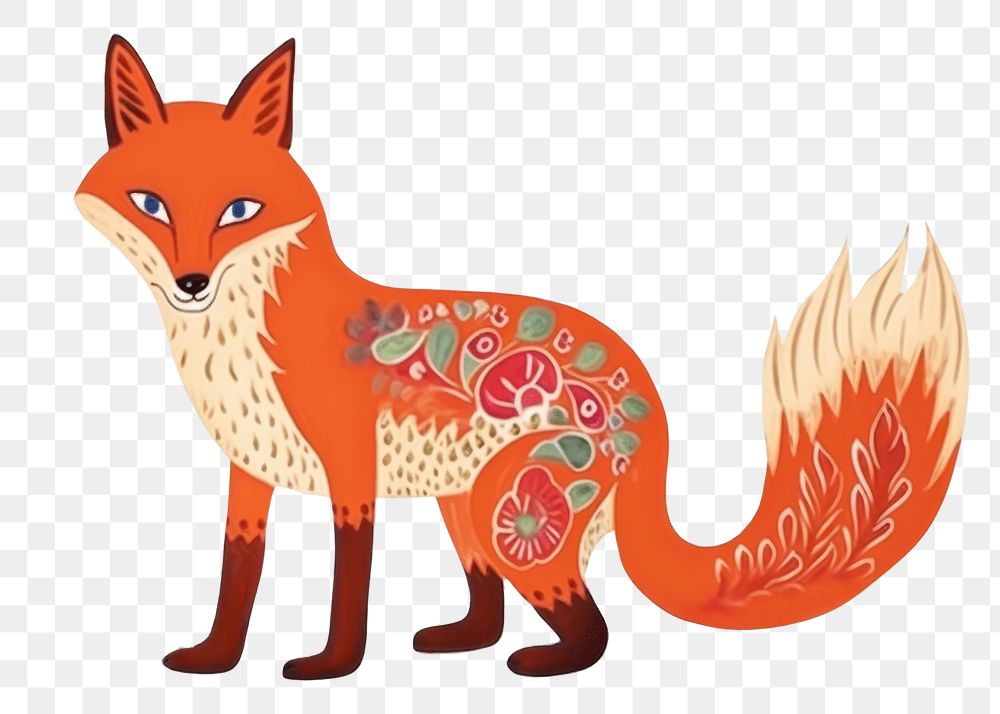 PNG Red Fox fox pattern animal. AI generated Image by rawpixel.