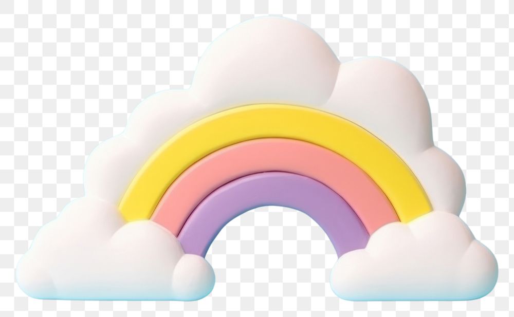 PNG A rainbow with cloud toy tranquility simplicity. AI generated Image by rawpixel.