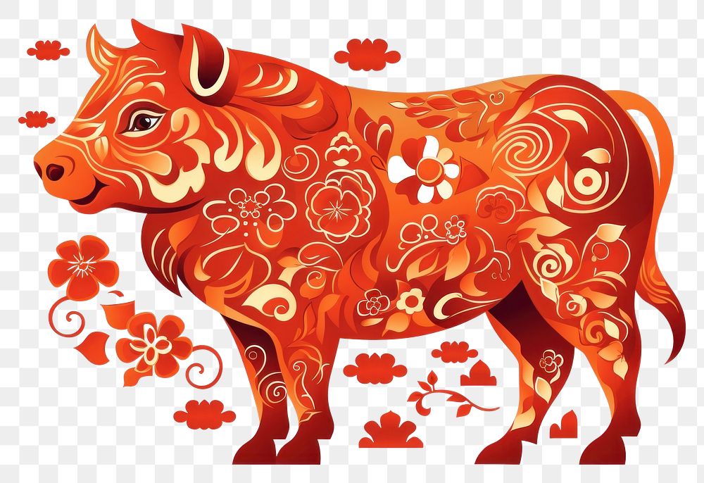 PNG Chinese new year animal pattern mammal. AI generated Image by rawpixel.