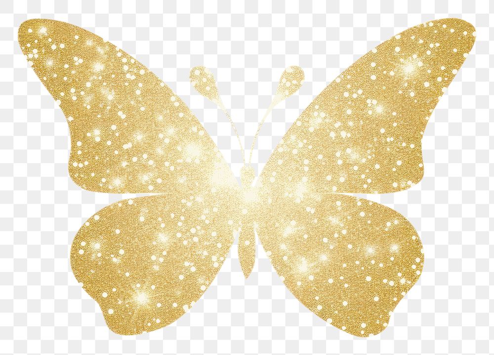 PNG Butterfly icon glitter gold white background. AI generated Image by rawpixel.