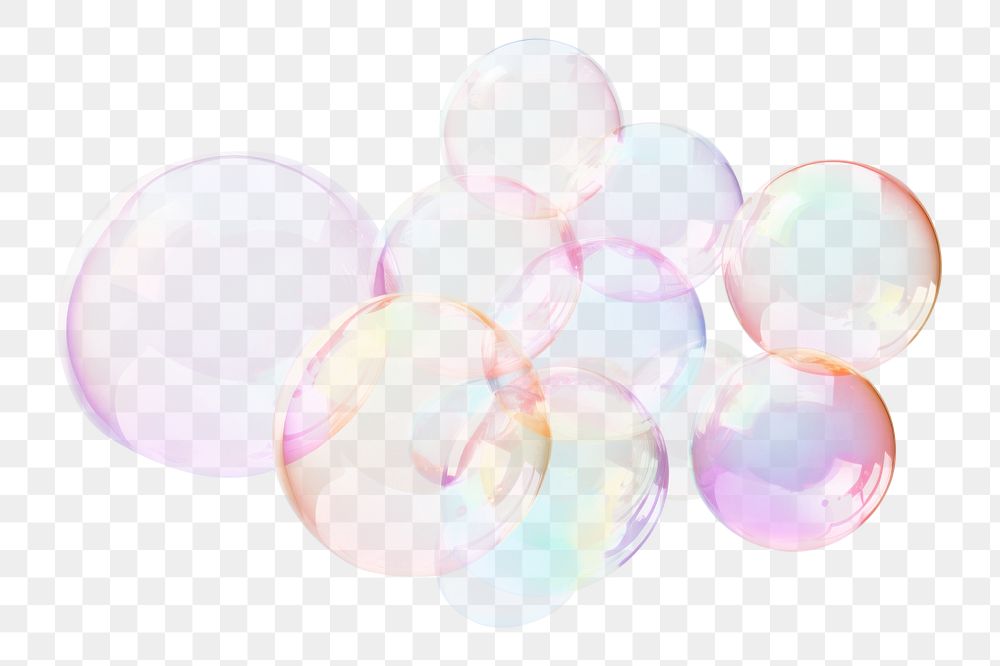 PNG Minimal soap bubbles lightweight transparent translucent