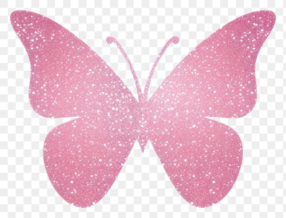 PNG Butterfly icon glitter pink white background. AI generated Image by rawpixel.