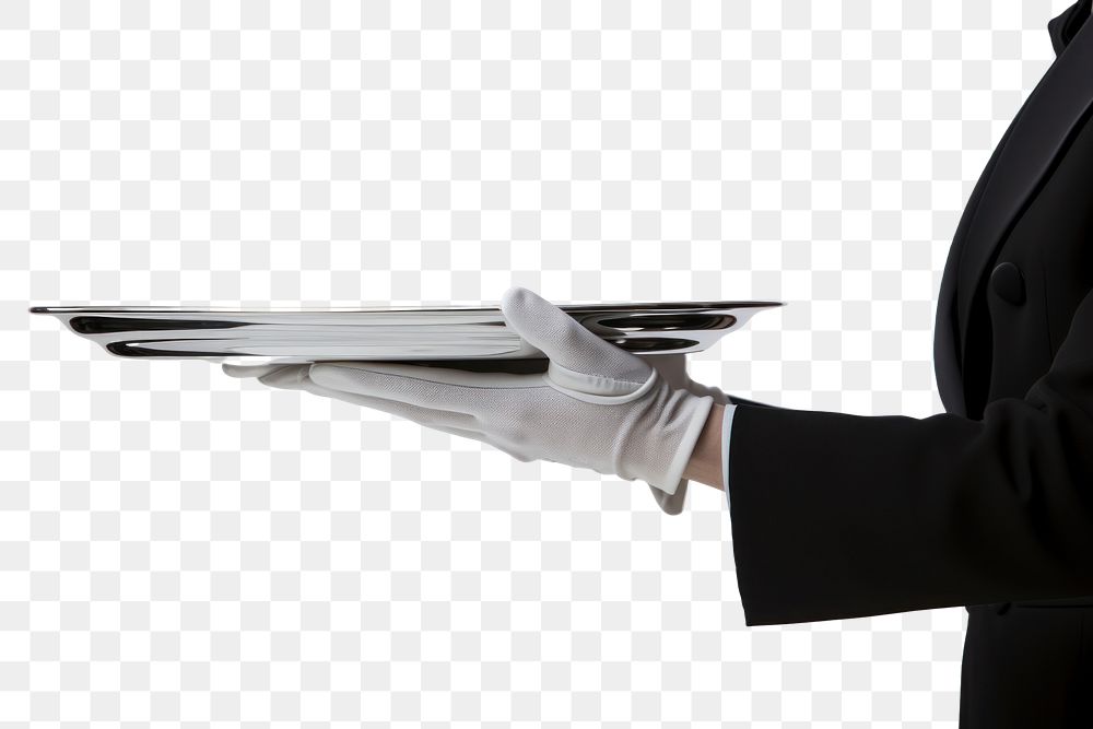 PNG  Butler holding glove hand. AI generated Image by rawpixel.