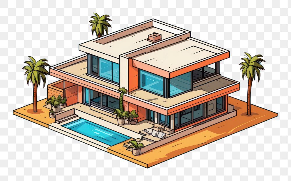 PNG Modern beach bungalow architecture building house. AI generated Image by rawpixel.