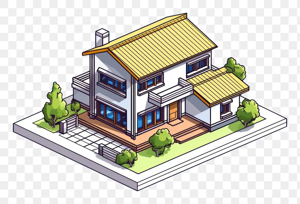 PNG Simple suburb house architecture building neighborhood. AI generated Image by rawpixel.