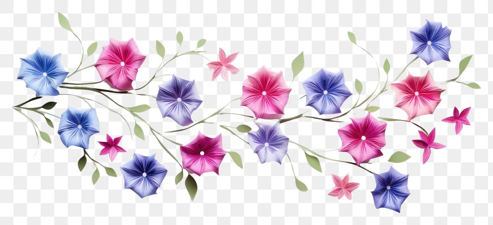 PNG Morning glory flower pattern plant. AI generated Image by rawpixel.