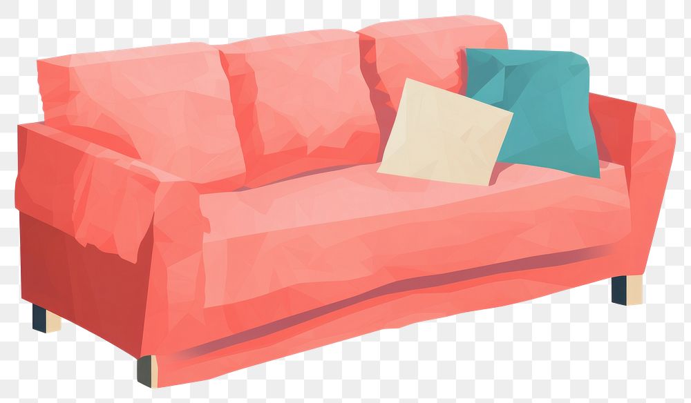 PNG  Sofa furniture cushion comfortable. AI generated Image by rawpixel.
