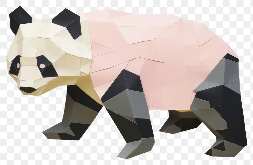 PNG  Panda origami mammal animal. AI generated Image by rawpixel.