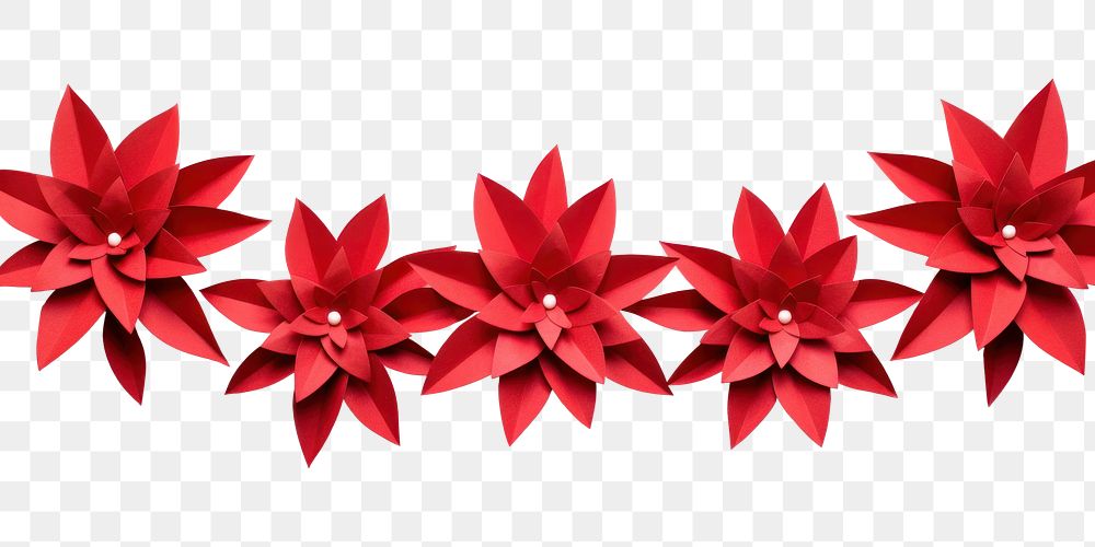 PNG Red flower origami plant paper. AI generated Image by rawpixel.