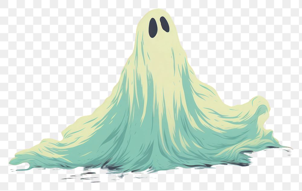 PNG  Ghost representation outdoors painting. AI generated Image by rawpixel.