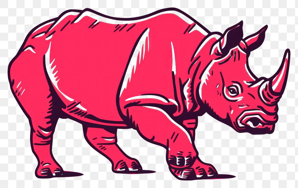 PNG Rhino animal mammal representation. AI generated Image by rawpixel.