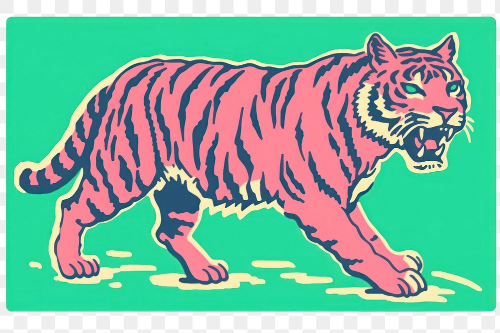PNG Tiger animal mammal creativity. AI generated Image by rawpixel.