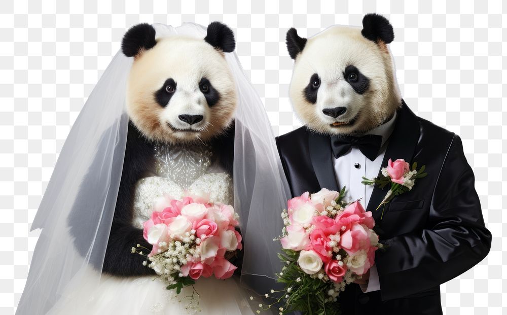 PNG Chinese panda wedding bride costume. AI generated Image by rawpixel.