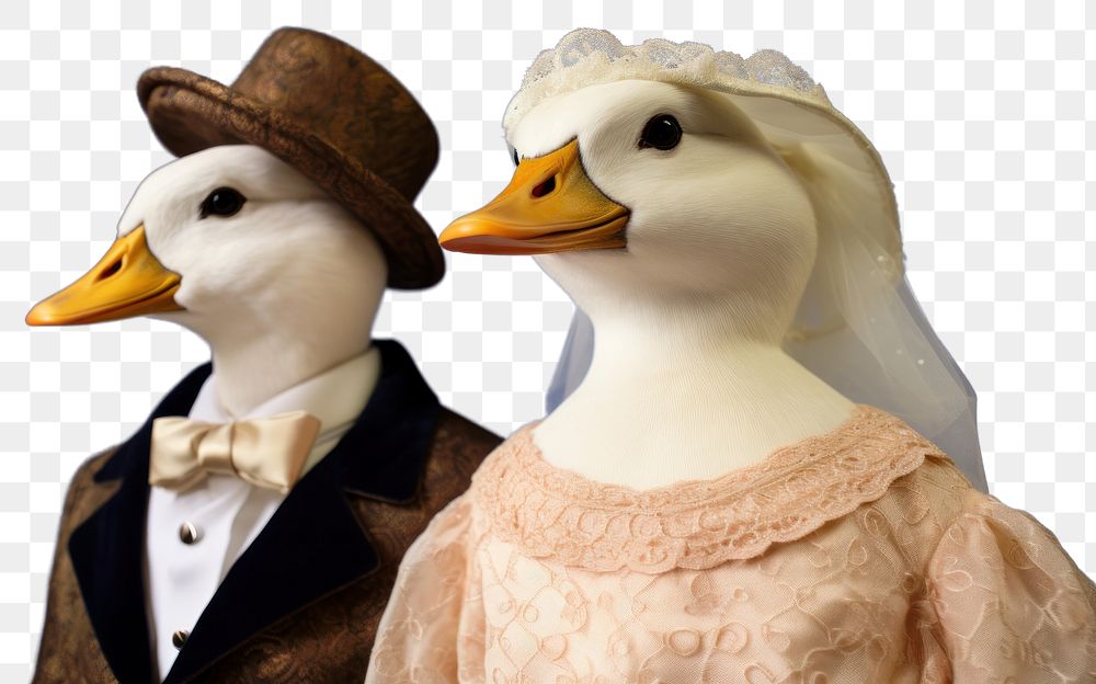 PNG Duck wearing victoria clothes animal bird beak. AI generated Image by rawpixel.
