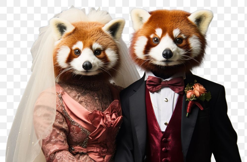 PNG Red panda portrait wedding animal. AI generated Image by rawpixel.