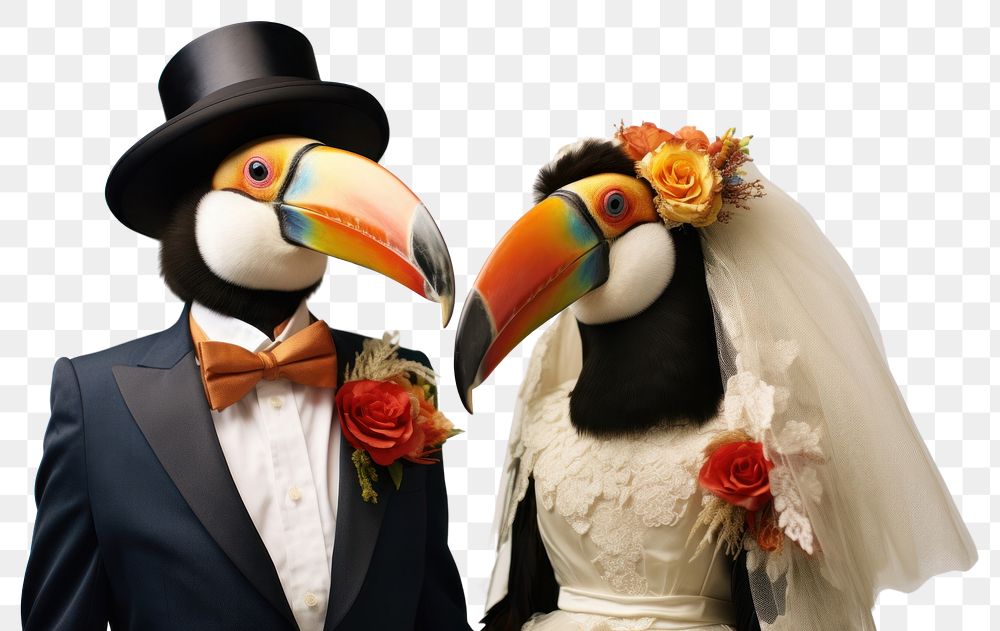 PNG Toucan wedding animal adult. AI generated Image by rawpixel.