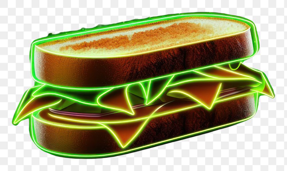PNG Sandwich light neon food. AI generated Image by rawpixel.